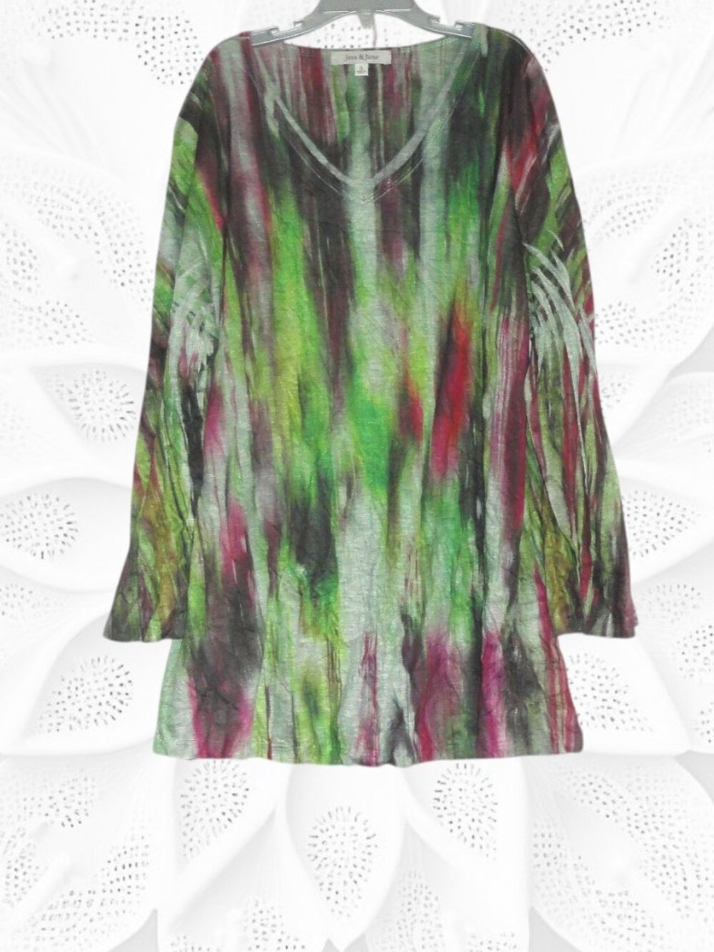 Jess & Jane Small Green Abstract Tunic Top